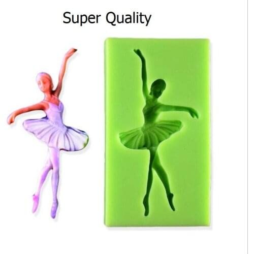 Cake tools 1 pc ballet dancing girl lady woman silicone mold sugar craft fondant decorating mould baking tool