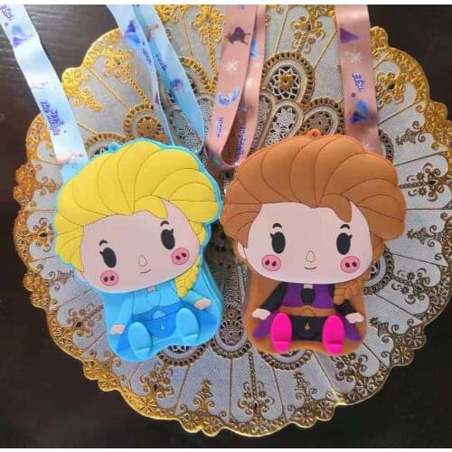 Disney Frozen Anna Aisha Silicone Bag Cartoon Anime Backpack Waterproof Silicone Bag Child Kindergarten Toys for Children
