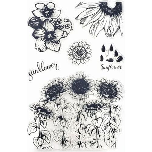 Sunflowers Silicone Seal Stamp DIY Scrapbooking Embossing Photo Album Decor Paper Card Craft Handmade Retailsale