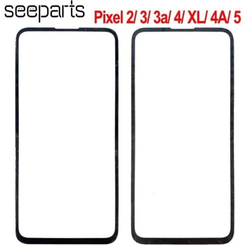 For Google Pixel 2 3 3a 4 XL Outer Glass Lens Front Glass Pixel 4a 5G Plus Screen Panel Replacement Parts Pixel 5 Front Glass