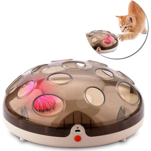 Interactive Electric Funny Cat Toy for Feather Teaser Cat Toy Rechargeable Maglev Bouncing Catching Game Training Cat Toy