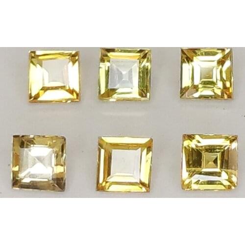 Princess cut yellow sapphire 2.1-2.7mm 1ct