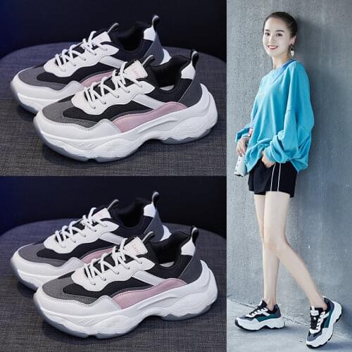 2021 New Designers Mesh Breathable Running Shoes Women Outdoor Walking Shoes Woman Fashion Sneakers Ladies Jogging Heighten 5cm