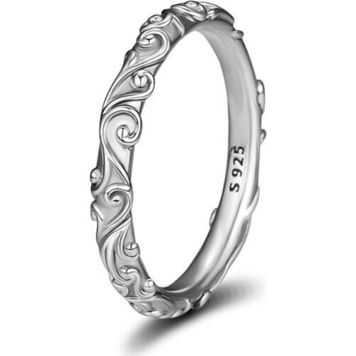 Regal Pattern Vintage Rings for Women Autumn 925 Sterling Silver Jewelry Classic Female Rings Special Stylish Charm Women Rings