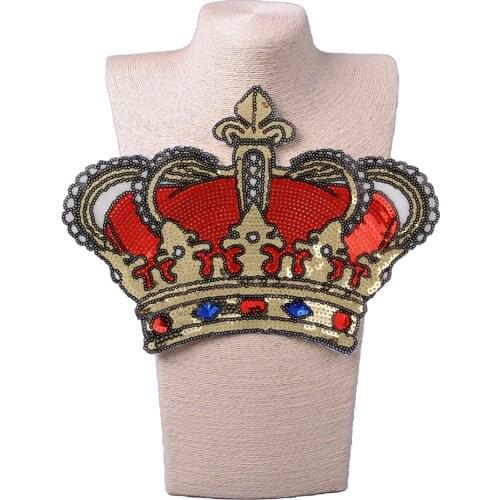 1Pc Crown Pattern Clothes Cloth Stickers Cartoon Embroidery Patch Iron On Clothes Hat Decoration