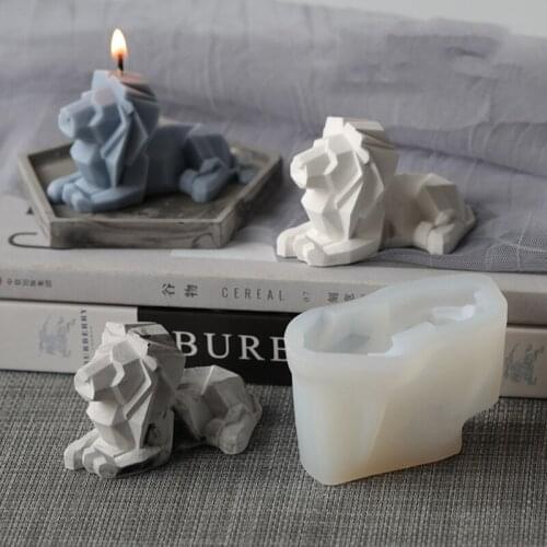1PC Geometric Lion Candle Mold Silicone Mold DIY Handmade Gifts Home Party Decor