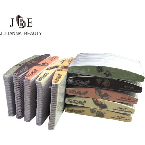 50/25Pcs 100/150/180/240 Butterfly New Nail File Flower Printed Sanding strip Nail buffer Colorful Professional Manicure Tools