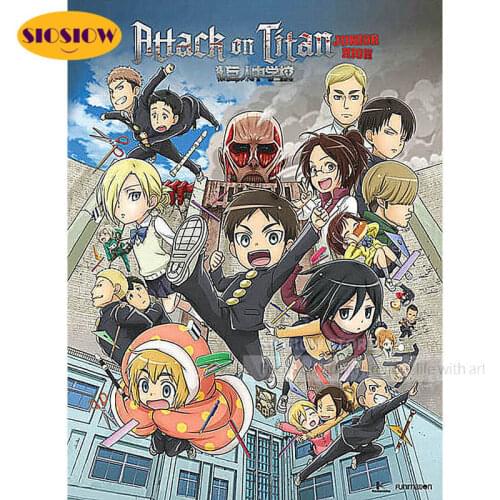 5D DIY Diamond Painting Q Version Attack On Titan Action Figure Full Square 3d Diamond Mosaic Embroidery Cross Stitch Home Decor