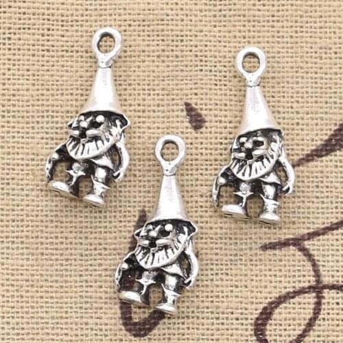 8pcs Charms Christmas Santa Claus 28x11x7mm Antique Silver Color Plated Pendants Making DIY Handmade Tibetan Finding Jewelry