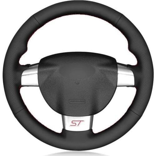 Car Steering Wheel Cover Hand-Stitched Black Artificial Leather For Focus ST 2005 2006 2007 2008-2012 Focus RS 2009 2010-2011