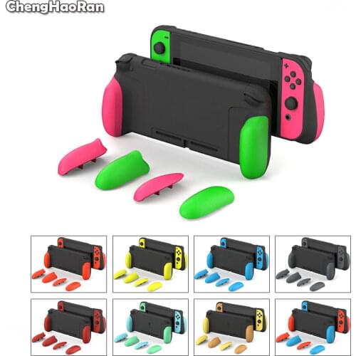 ChengHaoRan Animal Crossing Pink Red TPU Case w/ Replaceable Grips MaxCarry Case Cover Hard Shell for Nintendo Switch NS Joy-Con