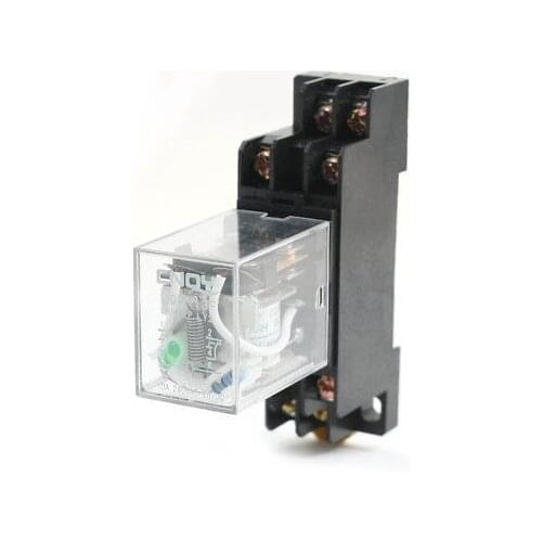 DC24V 10A Coil 8 Pin DPDT Green LED Light General Purpose Power Relay w Socket