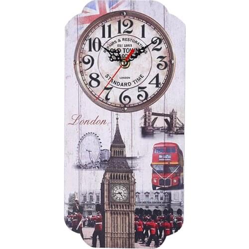 European Style Silent Wall Clock Vintage Square Wall Clock Modern Design Clocks For Home Decor