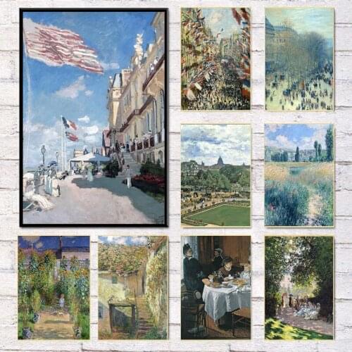 French Monet Classical Canvas Painting Print Art Wall Pictures Poster Printings Canvas Paintings Home Decoration Cuadros