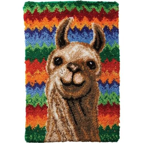 Tapestry Diy Latch Hook Kits With Printed Canvas Alpaca Soft Simple Embroidery Crafts for Adults Hobby Decor Home Decoration