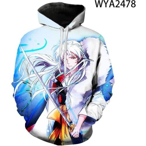 Inuyasha Anime 3d all Over Printed Unisex Hoodies Harajuku Fashion Casual Hooded Sweatshirt zip Hoodies Drop Shipping Hip Hop