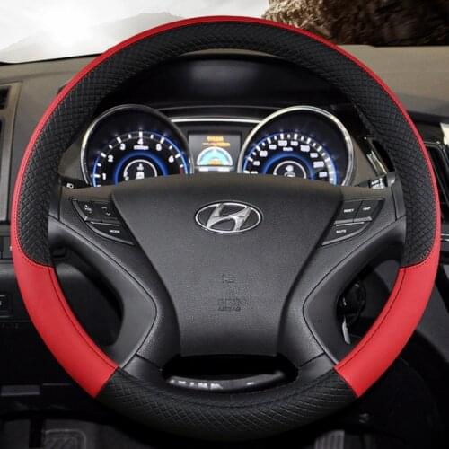 Pu Leather Steering Wheel Cover 38cm Car products For hyundai tucson vesta kona i40 i10 elantra accent Car Saet Covers