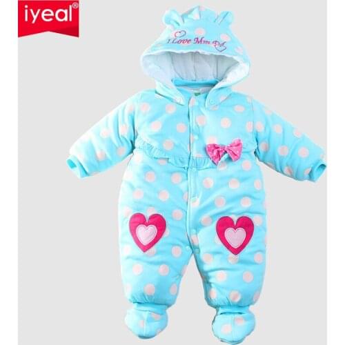 IYEAL Baby Winter Romper cotton-padded One Piece Newborn Baby Girl Warm Jumpsuit Autumn Fashion babys wear Kid Climb Clothes