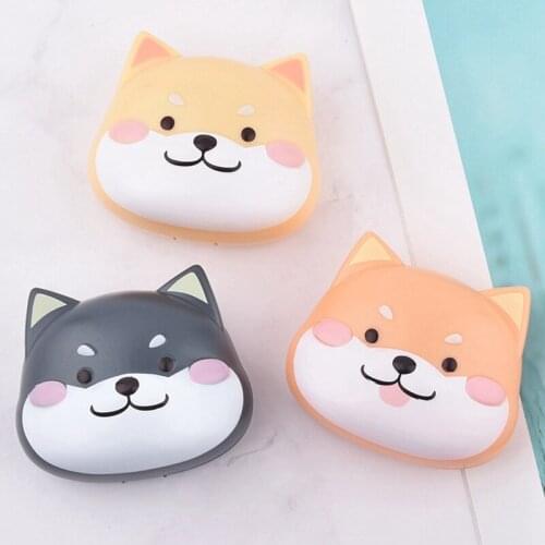 Contact Myopia Lens Box Small Cosmetic Contact Lens Case Lovely Cartoon Dog Head Box Container Holder Unisex Contact Lens Case