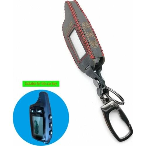 TW9010 LCD Remote Control Key Fob 100% Leather Sun Case Cover for the Russian 2-Way Car Alarm Tomahawk Keychain TW9010 TW-9010