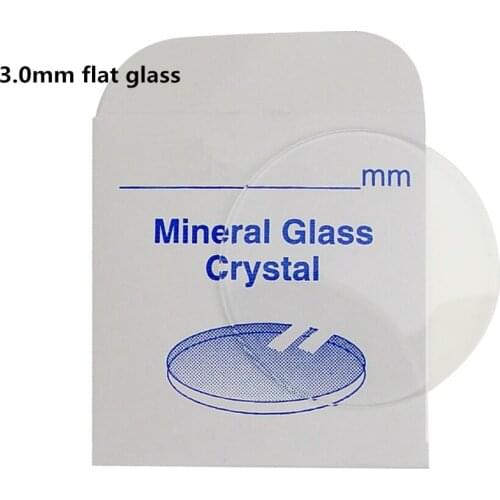 3.0mm Thick Watch Crystals Mineral Glass Flat Glasses 24.1mm - 45mm Crystal Part