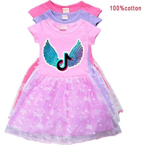 TIK TOK Girls Princess Summer Sequins Dresses Toddler Dress Kids Tutu Birthday Party Clothes for Children