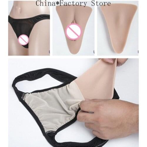 New Mens Full Silicone Vagina Shaper Pants with Underwear Cloth Transgender Crossdresser Pants Men Bodysuit Sexy