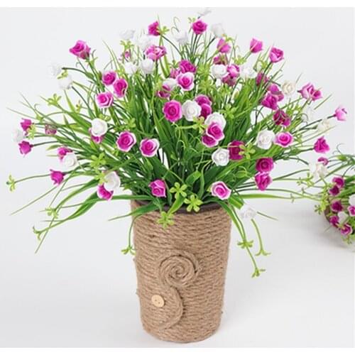 New Artificial Flower Plastic Flower Wedding Decoration Spring Fake Grass Paris Rose Wedding Bouquet Living Room Decoration