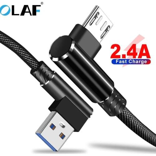 OLAF Fast Charging Micro usb cable L-shape Micro usb charger For xiaomi huawei Samaung Android Mobile Phone USB Charging Cord