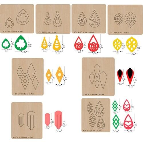 Popular Tassel Hollow Water Drop Dangler Earring Wooden Dies DIY Cutting Mold Wood Die For Cloth Paper Leather Blade Rule Cutter