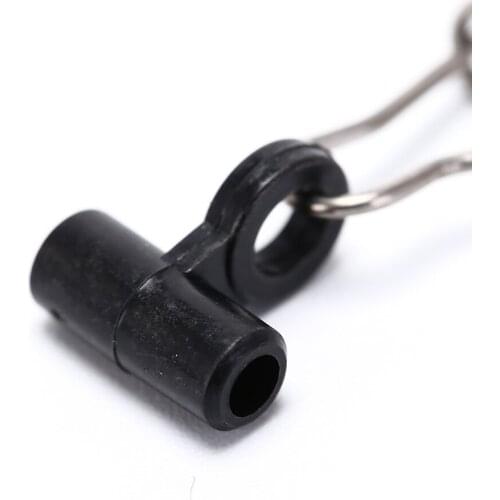 20Pieces Black Plastic Head Swivel With Nice Snap Sea Fishing Sinker Slide Swivels For Braid Fishing Line Slider Tackle