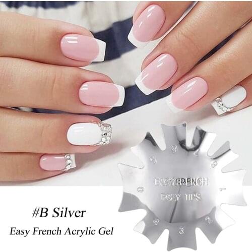Pro 9 Sizes Easy French Cut V-shape Tips Manicure Edge Trimmer Shaped Stainless Steel Line Tools Nail Art Acrylic Cutter