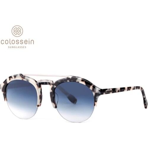 COLOSSEIN Sunglasses For Women Vintage Luxury Cat Eye Style Round Sun Glasses Men Brand Designer Eyewear UV400 Gafas De Sol