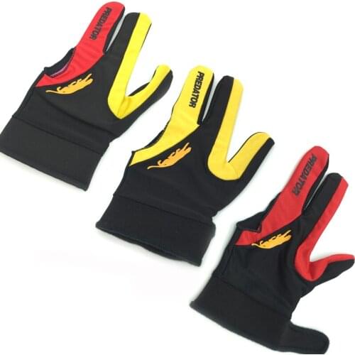 100pcs/lot Cue Billiard Pool Shooters 3 Fingers Gloves RED and YELLOW billiard gloves snooker gloves high quality