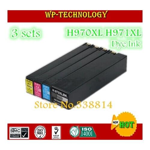 12 PCS ,Compatible ink cartridges H970XL H971XL , suit for HP X451dn X451dw X476dn X476dw X551dw X576dw ,Dye ink