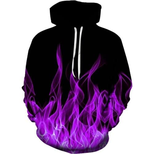 2020 Funy Colorful Flame Hoodies 3D Sweatshirts Men Women Hooded Loose Velvet Autumn Winter Coat Streetwear Jackets Hoodies