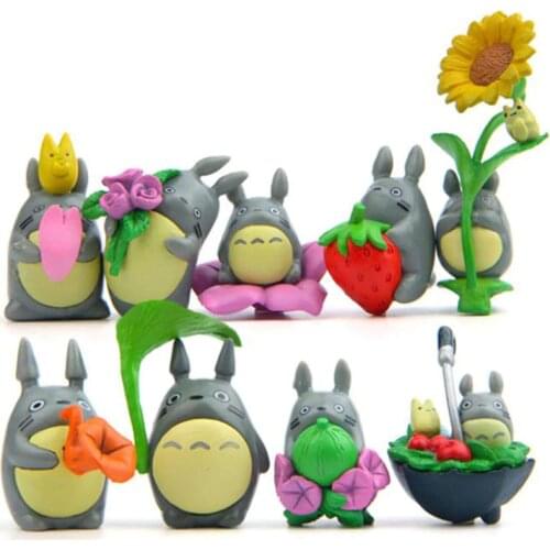 9 Pcs/set Cartoon Anime My Neighbor Cat No Face Toy Mini Garden PVC Action Figures Model Kids Toys Gifts