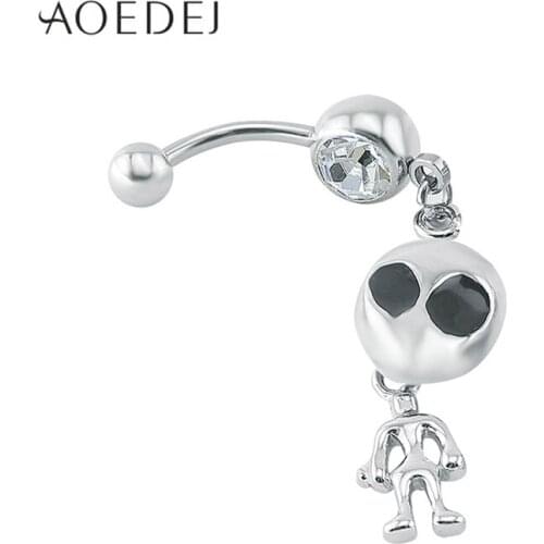 AOEDEJ Alien Belly Navel Ring Stainless Steel Fashion Belly Button Ring for Women Quality Piercing Jewelry Bijoux
