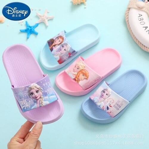 Disney childrens sandals and slippers Frozen girls indoor home bathroom princess elsa anna slippers