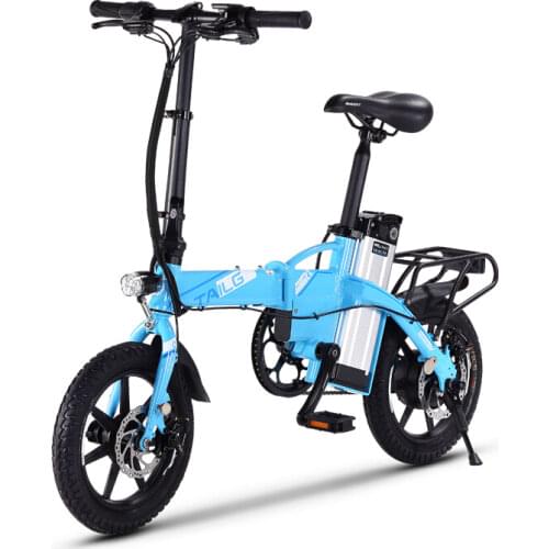 Electric City Bike Two Wheels Electric Bicycle 14 Inch 48V Mini Folding Adult Portable Electric Scooter With Removable Battery