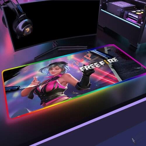 Free Fire Gamer Keyboard for Compass RGB Mouse Pad Large Backlit Varmilo Rug PC Gamer Cabinet Desk Mat Gamers Accessories Mice