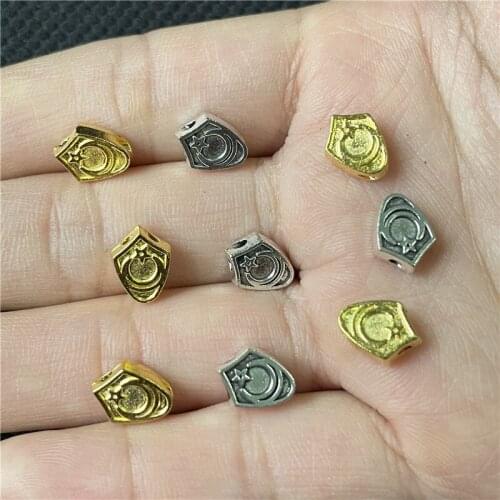 JunKang 20pcs Turkey Moon Star Triangle Flag DIY Handmade Rosary Bracelet Connection Piece Wholesale Jewelry Accessories