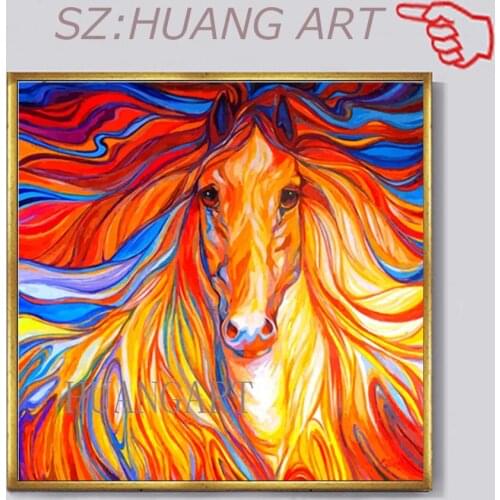 Unframed Horse Hand Painted Oil Painting Large Modern Wall Art Picture Canvas Painting For Vintage Home Decor Artwork