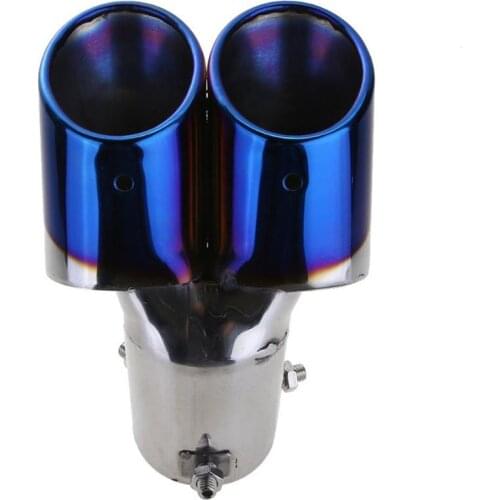 Blue Dual Exhaust Pipe Tailpipe Stainless Steel Tail Muffler Tip Throat Popular Accessories Hot High Quality Useful