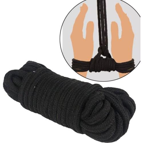 Black Fetish Japanese Soft Tied Bondage Cotton Rope Restraint Handcuff Comfortable Sex products for couple Game BDSM Roleplay 5M