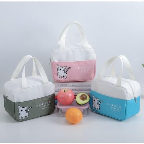 Nylon Lunch Bag for Men & Women Luxury Termal Insulation Picnic Bag Cute Lunch Box for Kid School Children Canvas Handbag