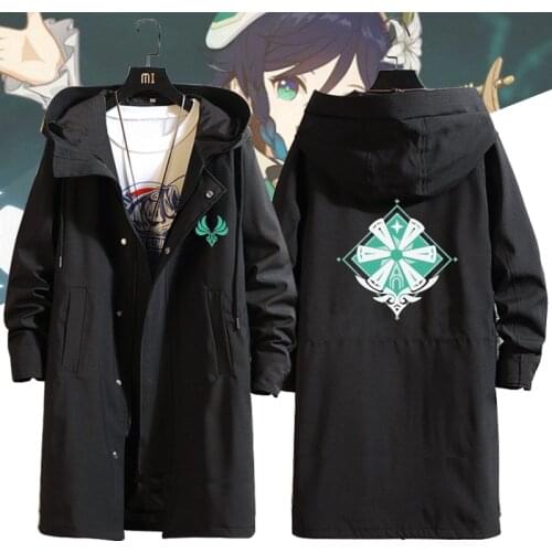 The new game Genshin Impact Gods Eye Clothes KLEE VENTI Anime two-dimensional cosplay mid-length autumn windbreaker jacket