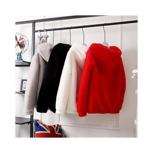 New Womens Fur Coats Loose Thick Warm Winter Female Hoodies Outwear Fashion Plus Size Women Fur Jackets Imitation Mink Velvet