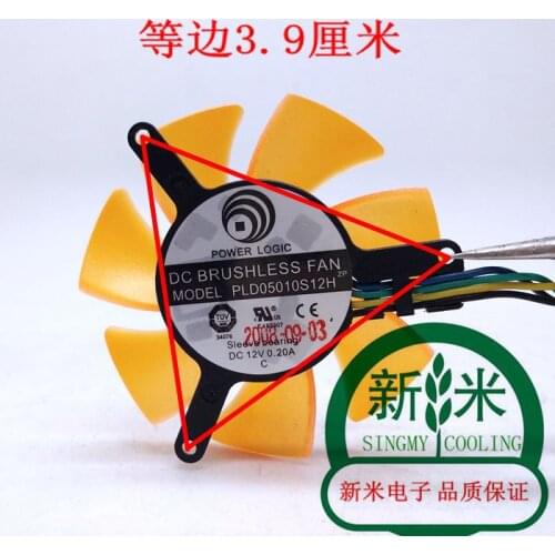 NEW POWER LOGIC PLD05010S12H 12V 0.20A diameter 4.7CM hole size 39mm Graphics card cooling fan