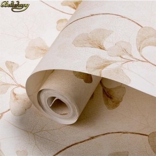 Beibehang Nonwovens Wallpapers Bedroom Modern Simple Wallpapers Living Room TV Background Wallpaper Little Fresh Leaves